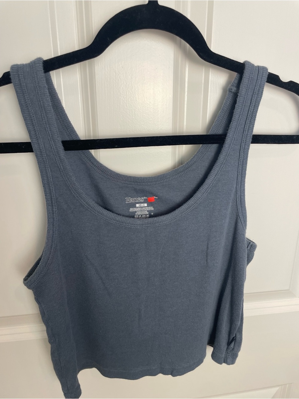 Hanes Women's Ribbed Tank Top in Dusty Blue